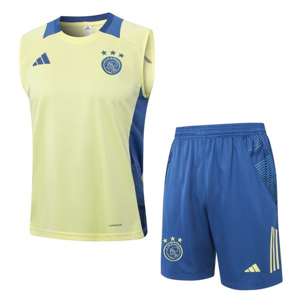 Camiseta Sin Mangas Corta Ajax 2024 2025 Beige Claro