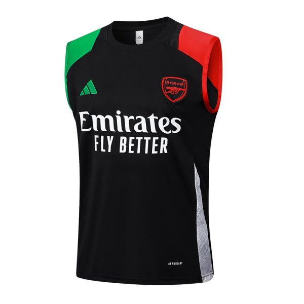 Camiseta corta sin mangas negra del Arsenal 2024-2025