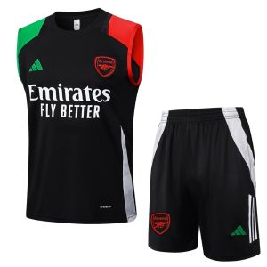 Camiseta corta sin mangas negra del Arsenal 2024-2025