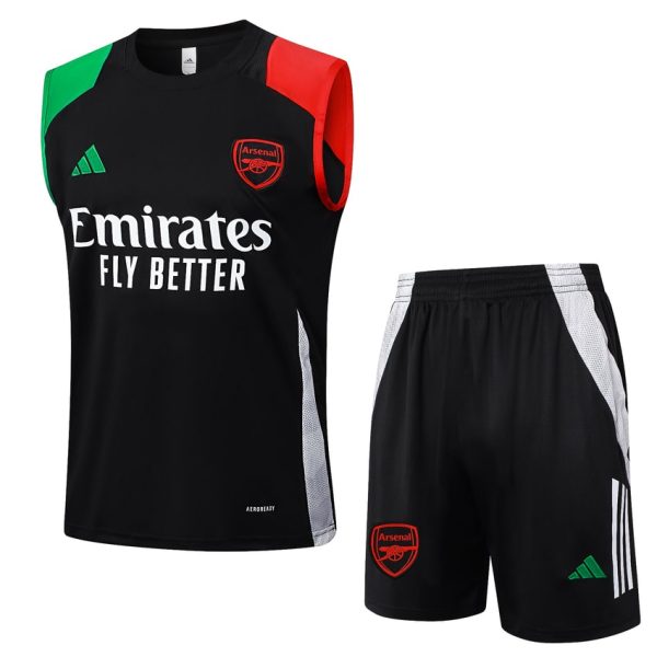 Camiseta corta sin mangas negra del Arsenal 2024-2025
