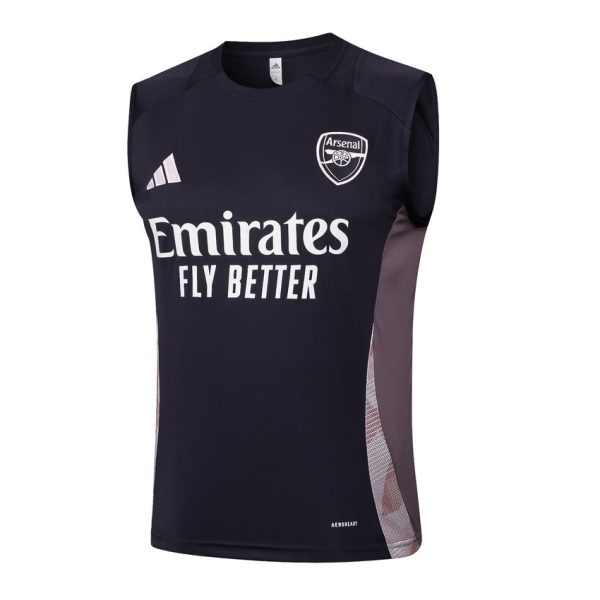 Camiseta corta sin mangas negra oscura del Arsenal 2024-2025