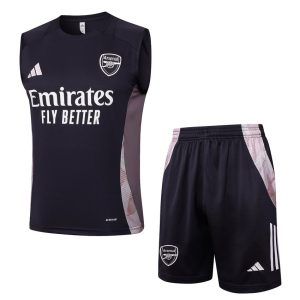 Camiseta corta sin mangas negra oscura del Arsenal 2024-2025