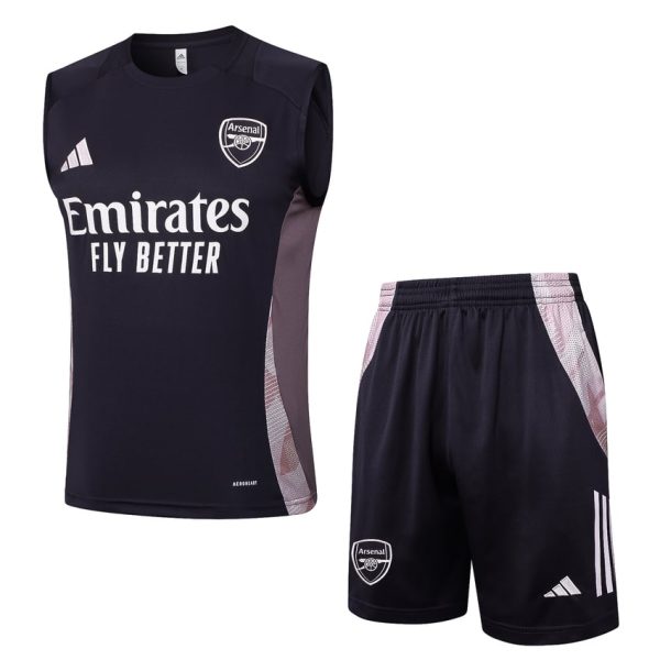 Camiseta corta sin mangas negra oscura del Arsenal 2024-2025
