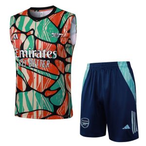 Camiseta sin mangas y pantalones cortos Arsenal 2024-2025 Rojo Verde