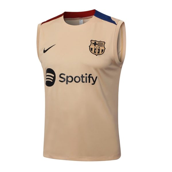 Camiseta Sin Mangas Corta Barça 2024 2025 Beige