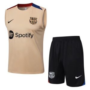 Camiseta Sin Mangas Corta Barça 2024 2025 Beige