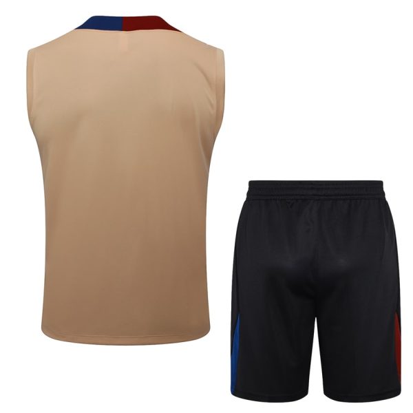 Camiseta Sin Mangas Corta Barça 2024 2025 Beige