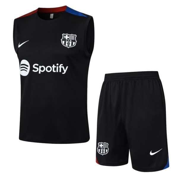 Camiseta Sin Mangas Corta Barça 2024 2025 Negro