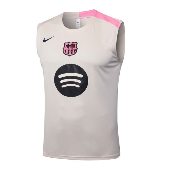 Camiseta de tirantes corta Barça 2025 2026 Beige Rosa