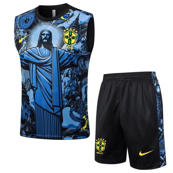 Camiseta corta sin mangas azul océano Brasil 2024 2025