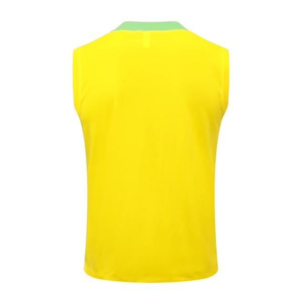 Camiseta Sin Mangas Corta Brasil 2024 2025 Amarillo