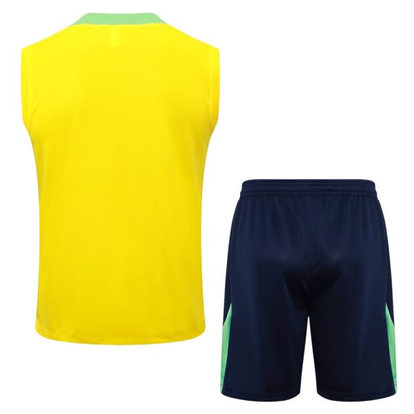 Camiseta Sin Mangas Corta Brasil 2024 2025 Amarillo
