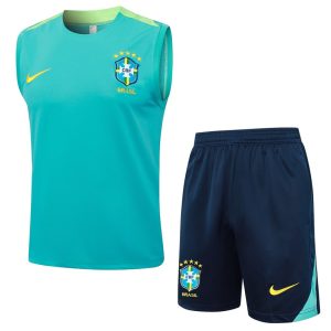 Camiseta Sin Mangas Corta Brasil 2024 2025 Verde