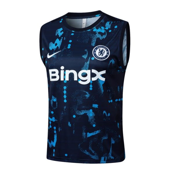 Camiseta corta sin mangas con estampado azul Chelsea 2024 2025