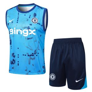 Camiseta Sin Mangas Corta Chelsea 2024-2025 Celeste