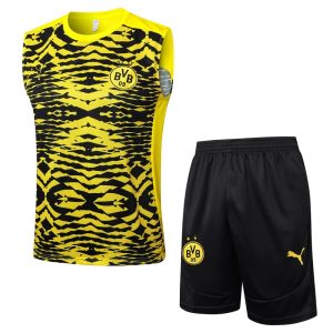 Camiseta corta sin mangas amarilla y negra del Dortmund 2024-2025