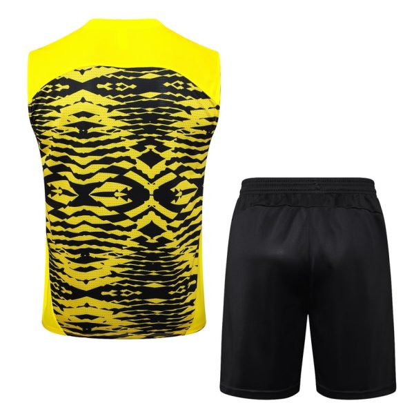 Camiseta corta sin mangas amarilla y negra del Dortmund 2024-2025