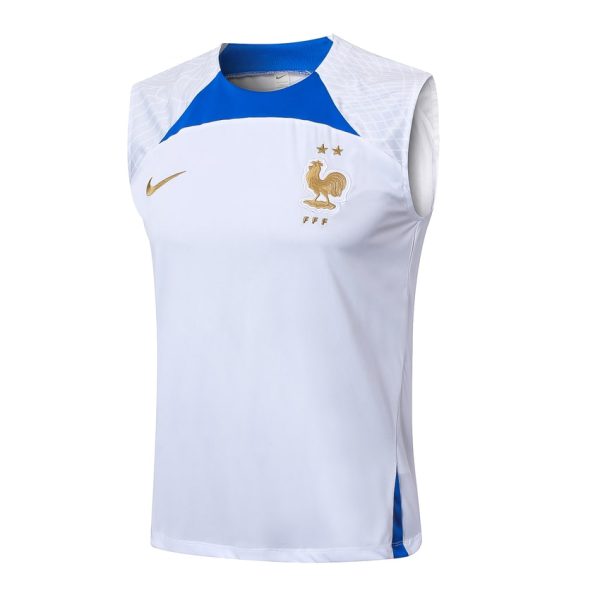 Camiseta Sin Mangas Corta Equipo Frances 2024 2025 Blanco