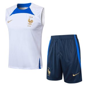 Camiseta Sin Mangas Corta Equipo Frances 2024 2025 Blanco