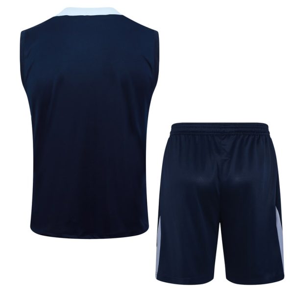 Camiseta Sin Mangas Corto Equipo Frances 2024-2025 Azul Oscuro
