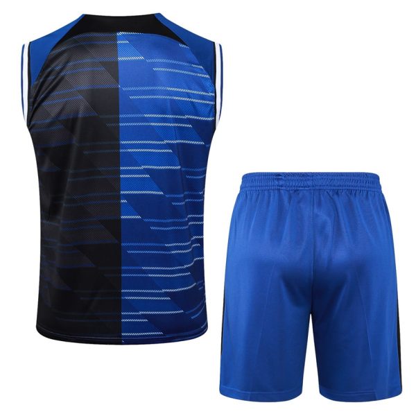 Camiseta corta sin mangas azul y negra del Inter de Milán 2024-2025