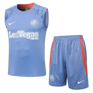 Camiseta Sin Mangas Corta Inter Milan 2024 2025 Azul Océano