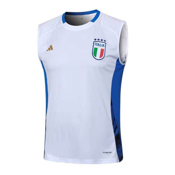 Camiseta Sin Mangas Corta Italia 2024 2025 Blanco