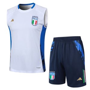 Camiseta Sin Mangas Corta Italia 2024 2025 Blanco