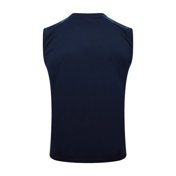 Camiseta Sin Mangas Cortos Italia 2024-2025 Azul Oscuro