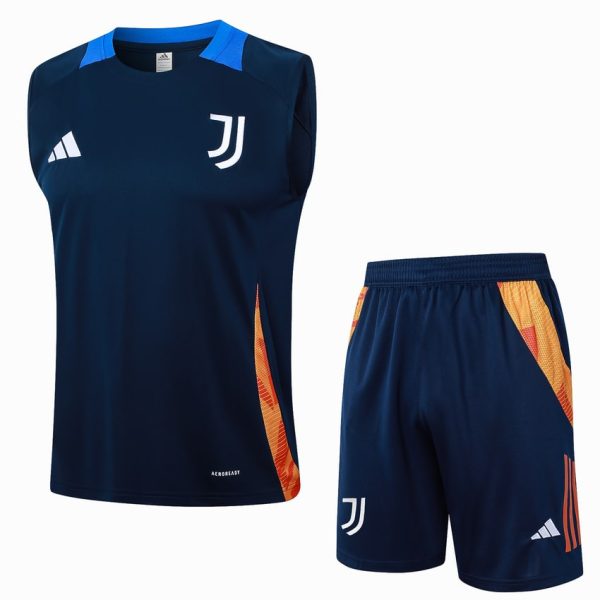 Camiseta Sin Mangas Juventus 2024 2025 Corta Azul Oscuro