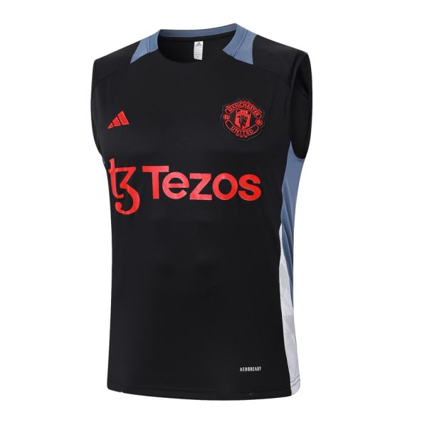 Camiseta Sin Mangas Corta Manchester United 2024 2025 Negro