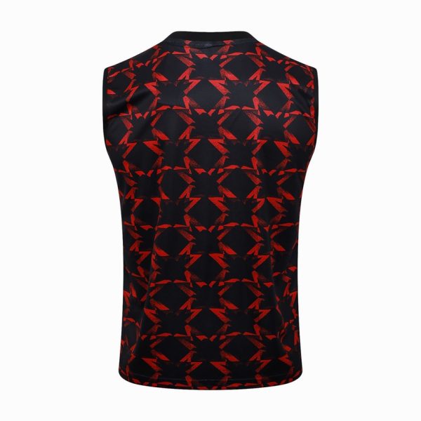 Camiseta Sin Mangas Corta Manchester United 2024 2025 Negro Rojo