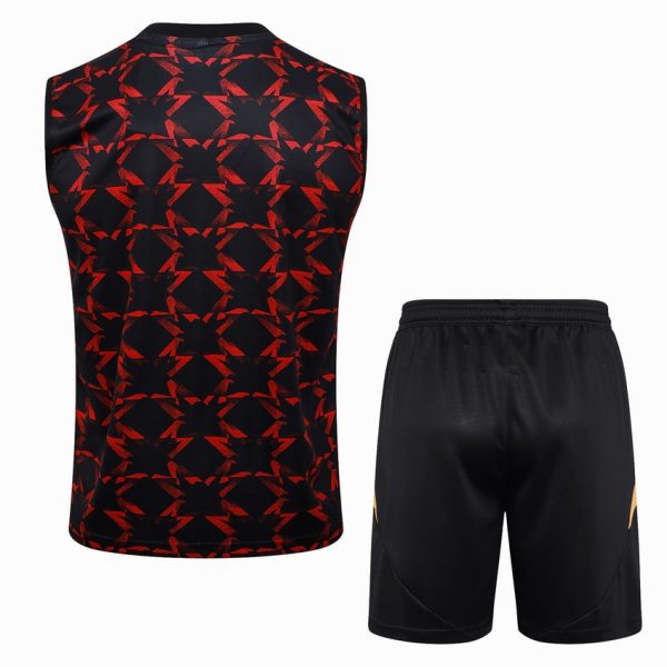 Camiseta Sin Mangas Corta Manchester United 2024 2025 Negro Rojo