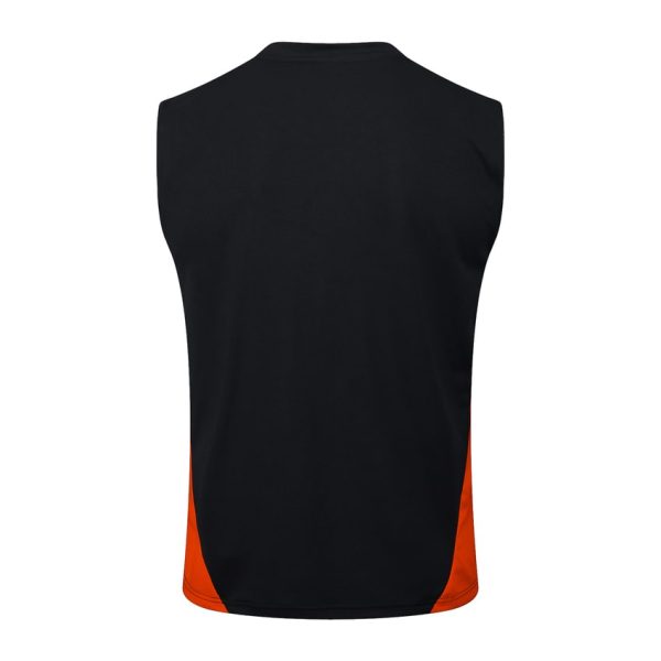 Camiseta corta sin mangas negra oscura del AC Milan 2024-2025