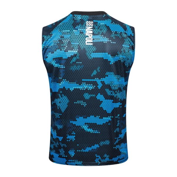Camiseta corta sin mangas azul y negra de Nápoles 2024 2025