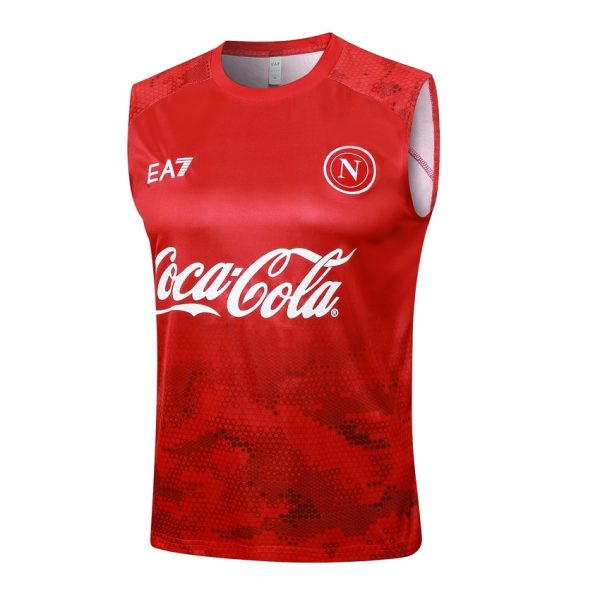 Camiseta corta sin mangas roja Nápoles 2024 2025