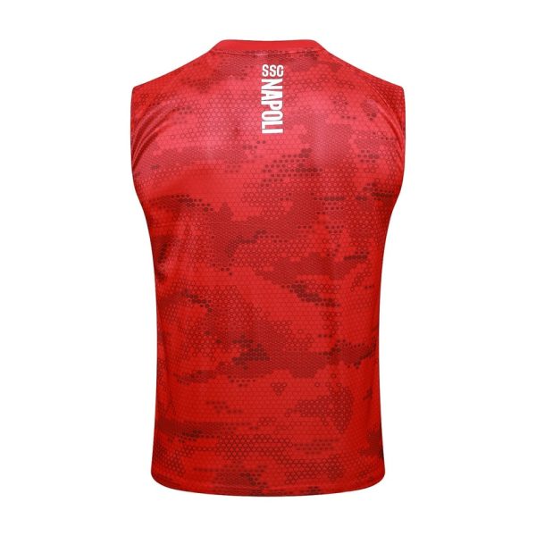Camiseta corta sin mangas roja Nápoles 2024 2025