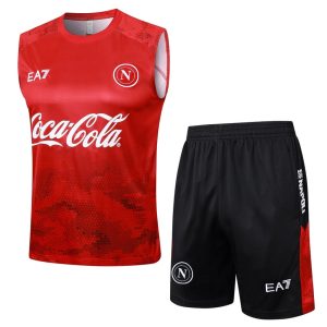 Camiseta corta sin mangas roja Nápoles 2024 2025