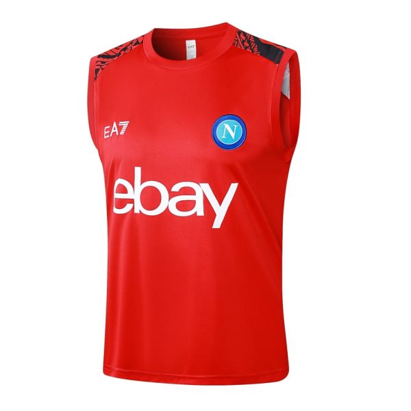 Camiseta corta sin mangas roja clara Nápoles 2024 2025