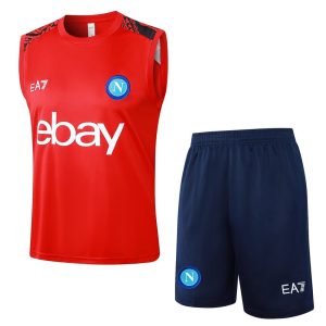 Camiseta corta sin mangas roja clara Nápoles 2024 2025