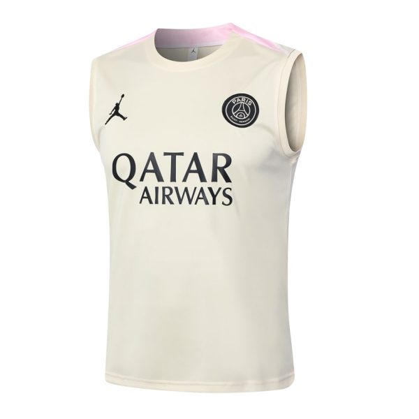 Camiseta Sin Mangas Corta PSG 2024 2025 Beige