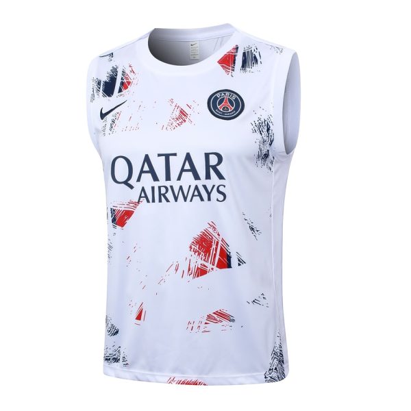 Camiseta Sin Mangas Corta PSG 2024 2025 Blanco