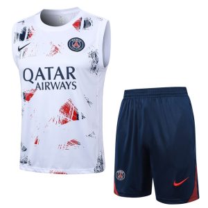 Camiseta Sin Mangas Corta PSG 2024 2025 Blanco