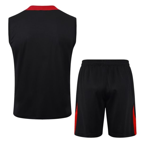 Camiseta Sin Mangas Cortos PSG 2024 2025 Negro Oscuro