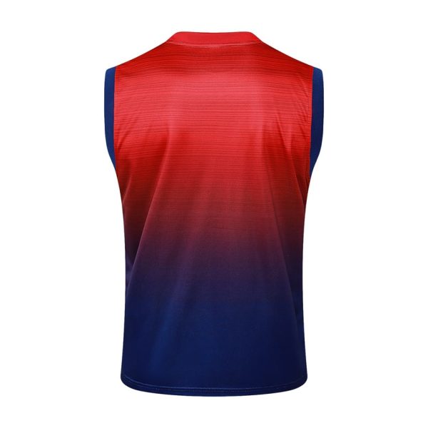 Camiseta corta sin mangas roja y azul del PSG 2024-2025