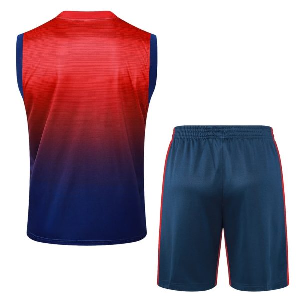 Camiseta corta sin mangas roja y azul del PSG 2024-2025