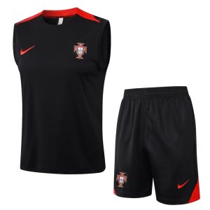 Camiseta Sin Mangas Corta Portugal 2024 2025 Negro