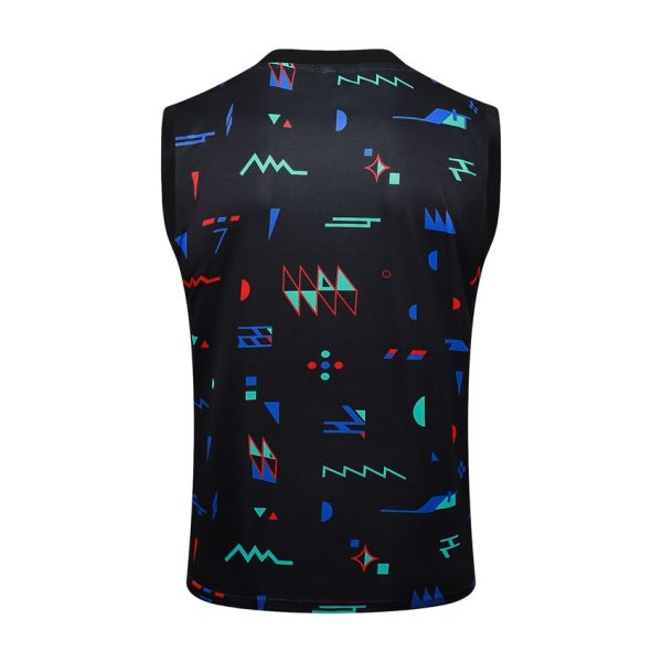 Camiseta corta sin mangas con estampado negro de Portugal 2024 2025