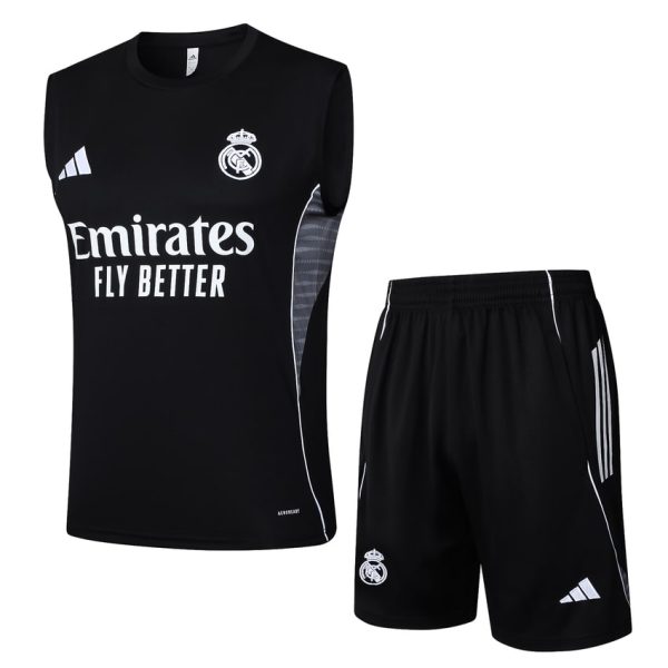 Camiseta corta negra oscura sin mangas del Real Madrid 2024-2025