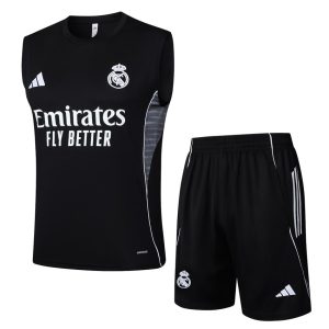 Camiseta corta negra oscura sin mangas del Real Madrid 2025-2026